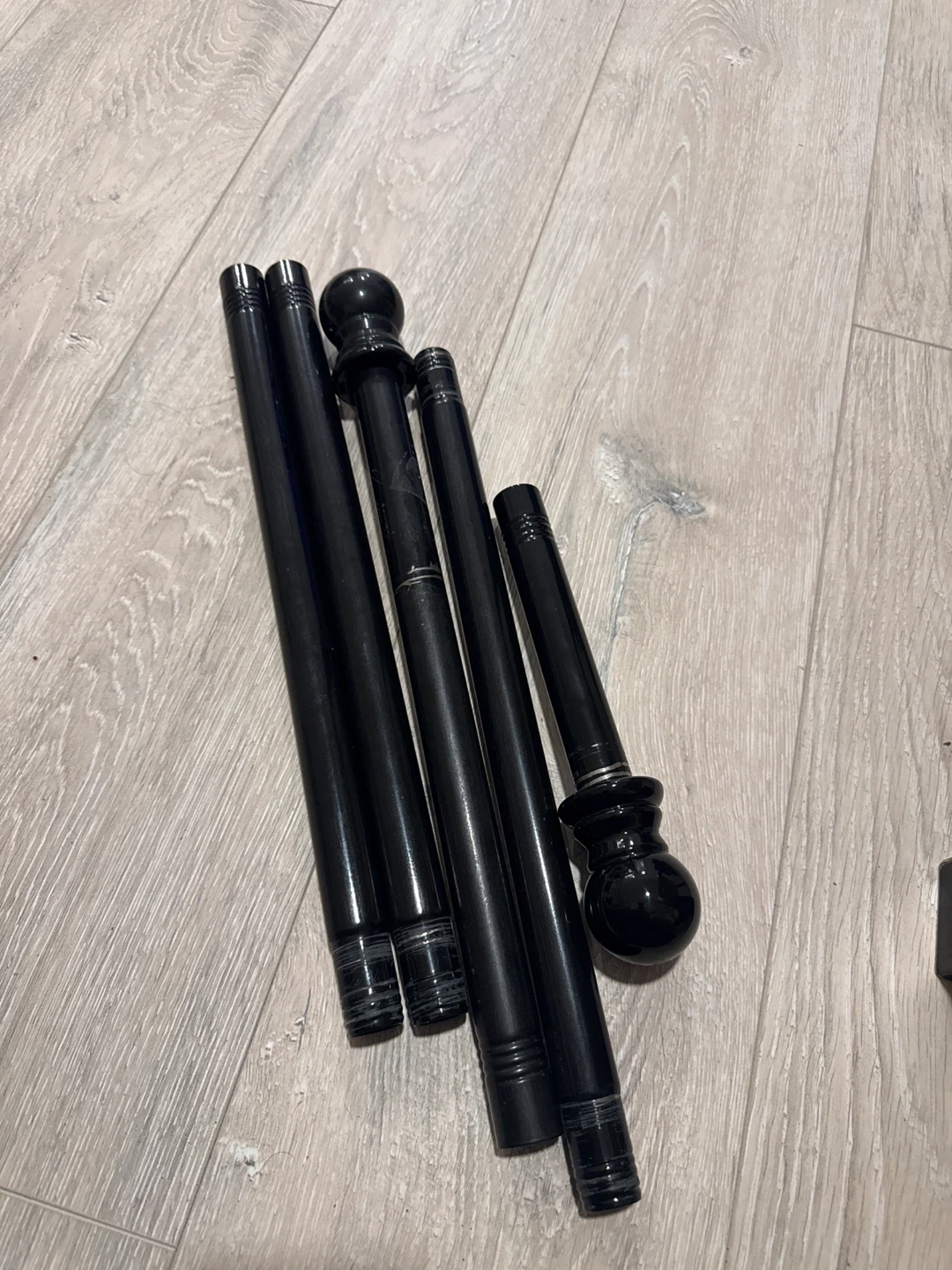 Black Curtain Rod Finials and Poles
