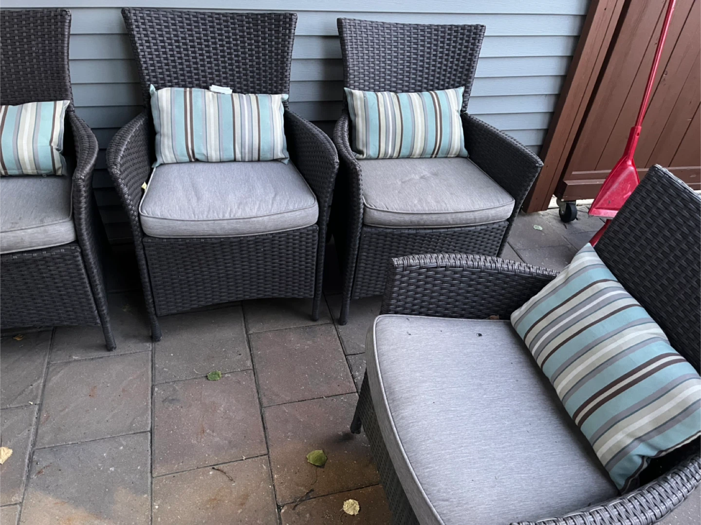 Set of 6 Wicker Patio Chairs with Cushions 🏆 - photo 3
