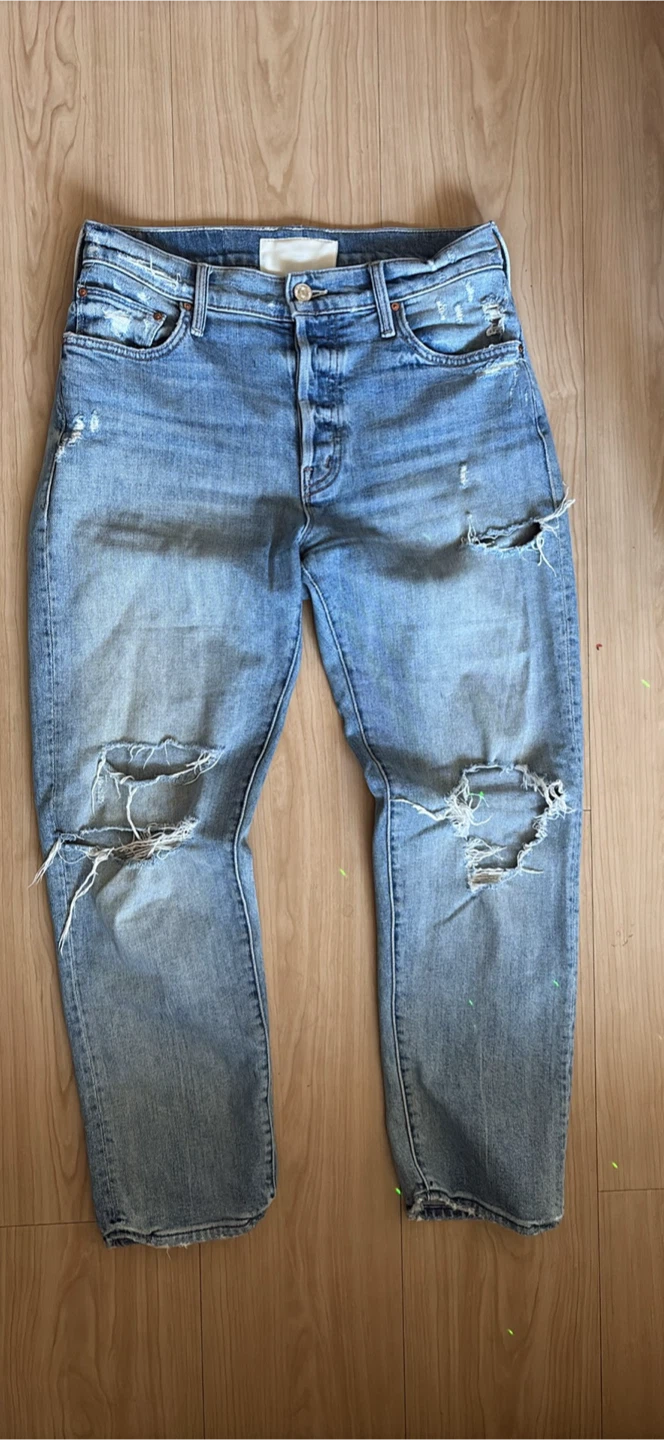 MOTHER Denim Jeans Women's Size 27 Blue Distressed