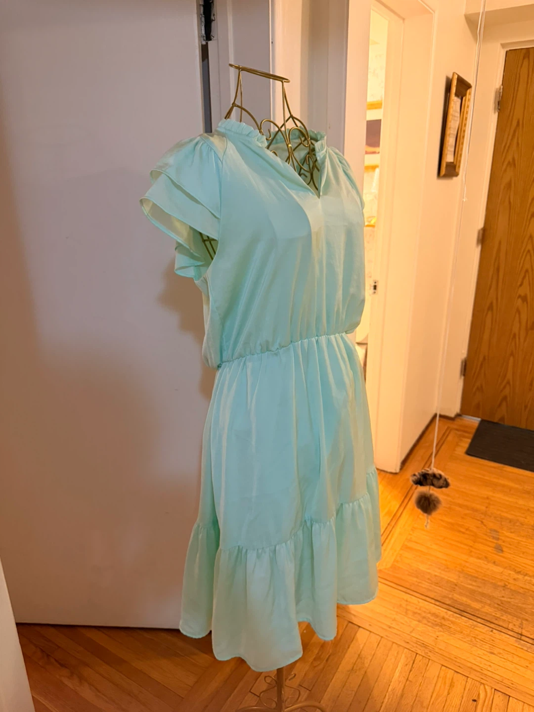 🏆Banana Republic Mint Green Tiered Ruffle Dress Size P
