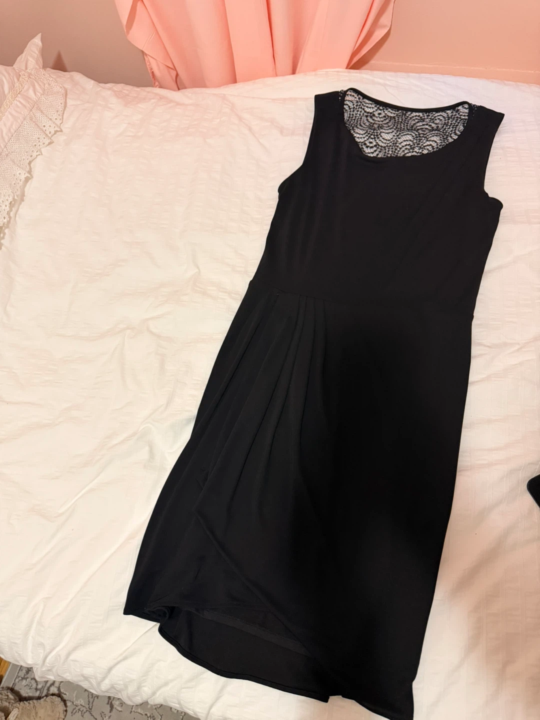 🏆BCBGMAXAZRIA Black Lace Detail Dress Size M - photo 4