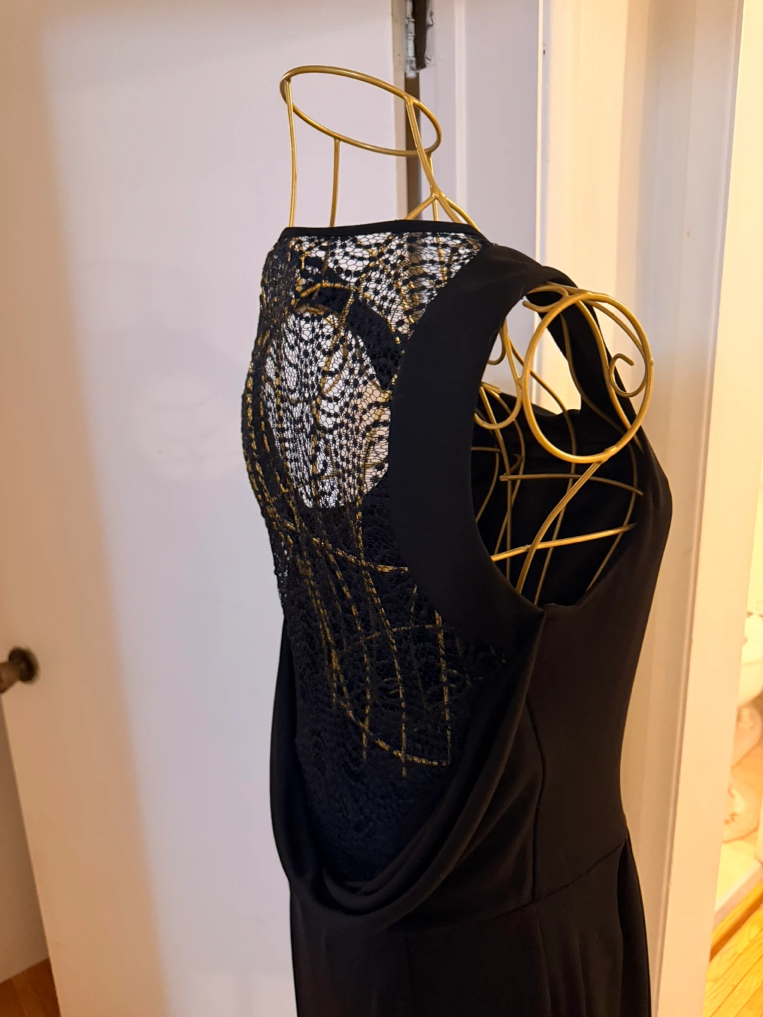 🏆BCBGMAXAZRIA Black Lace Detail Dress Size M