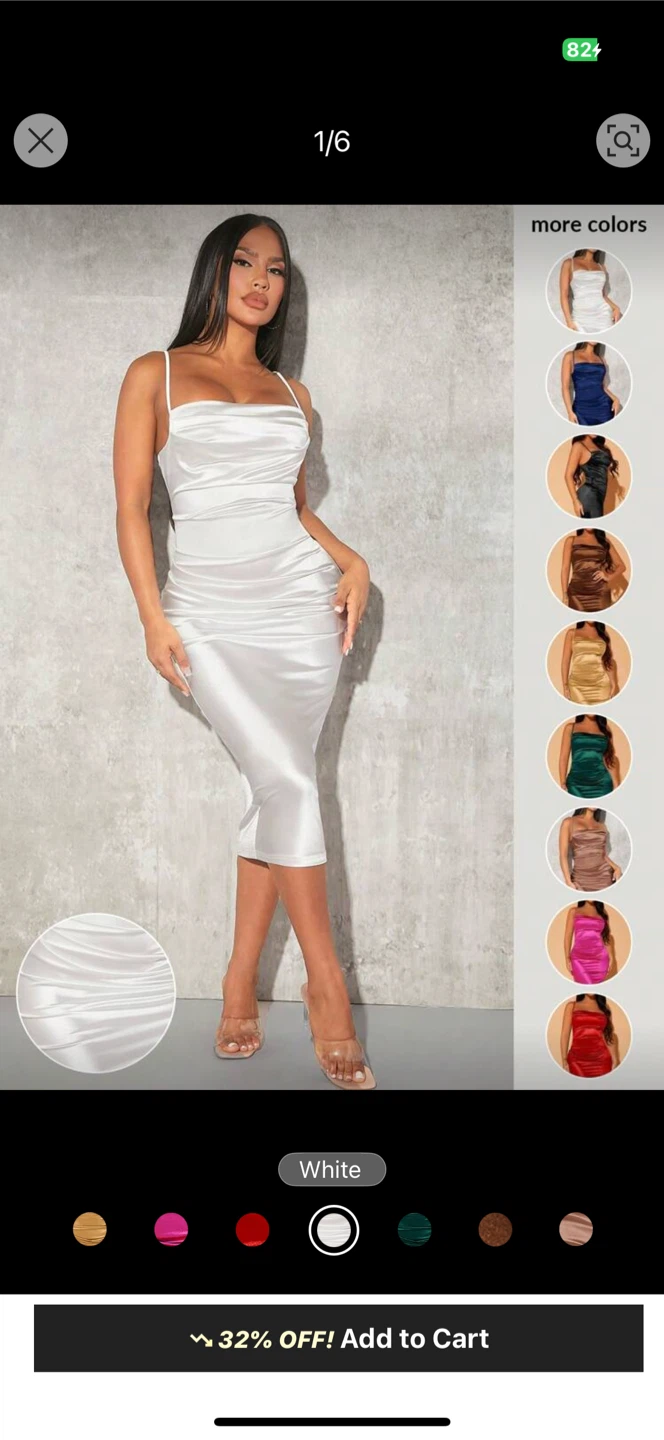 Satin Dress - White