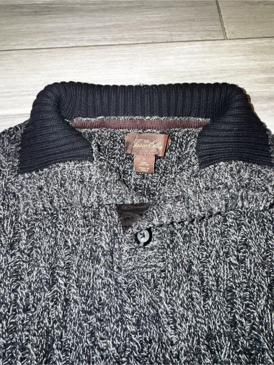 🏆Tasso Elba Men's Shawl Collar Cable Knit Sweater - Size L