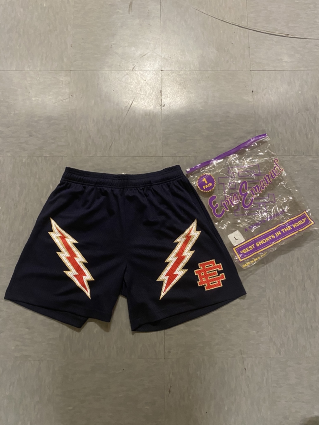 Eric Emanuel Basketball Shorts Size L Navy Blue