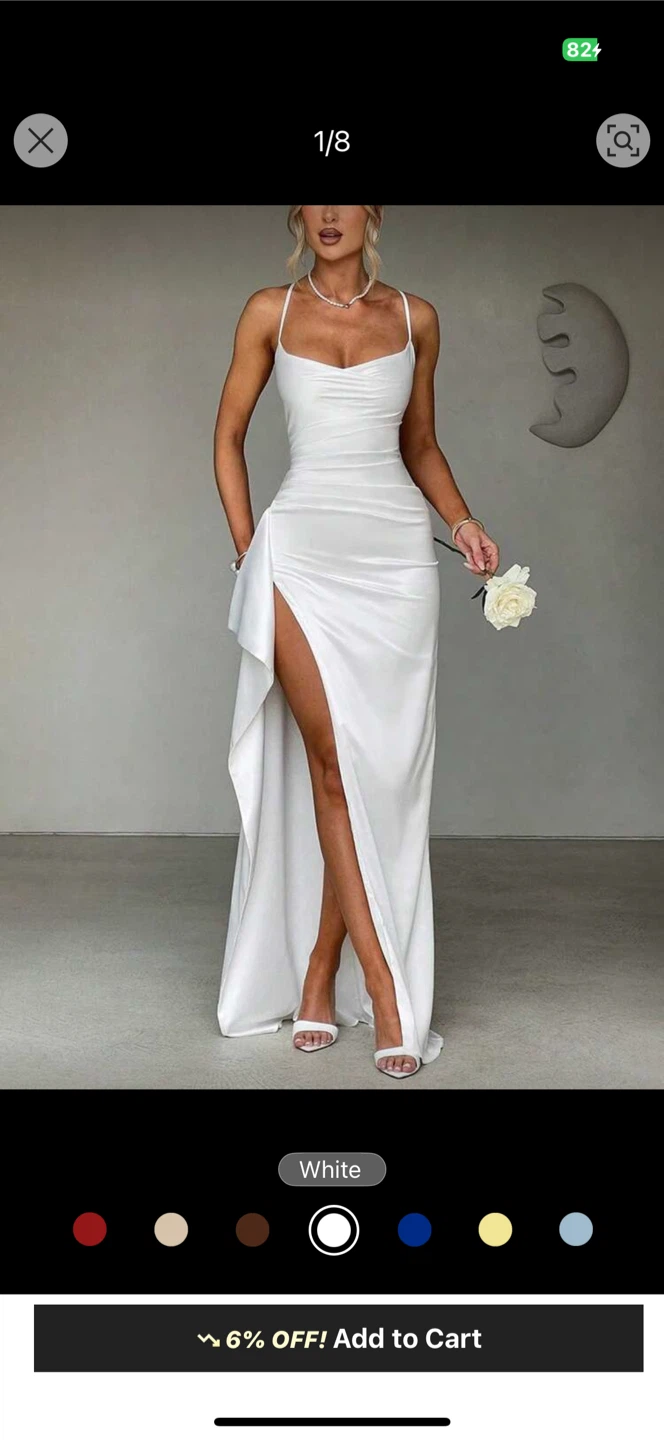 White Maxi Dress with Slit
