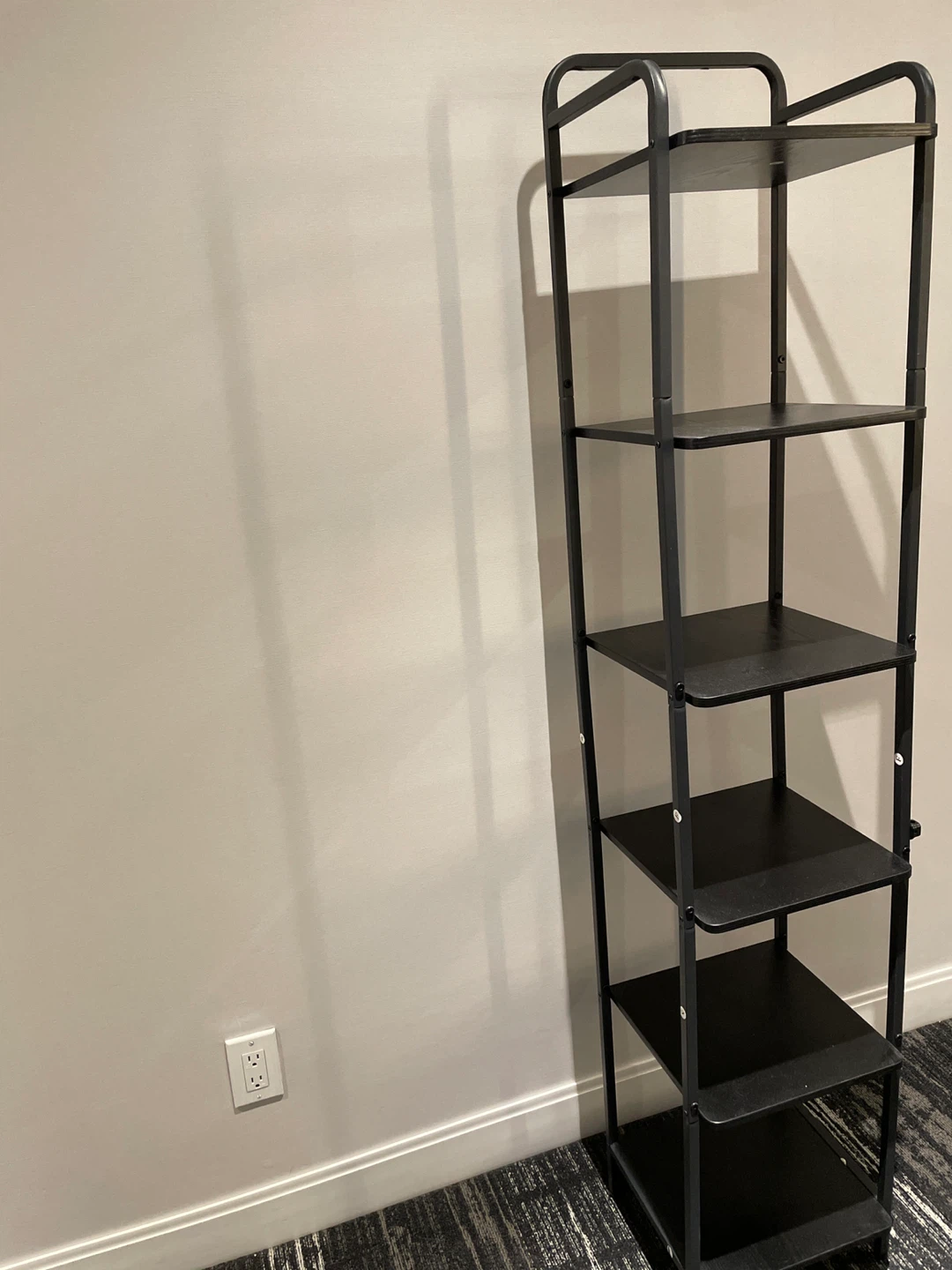 160cm Black 6-Tier Shelf Unit - photo 2