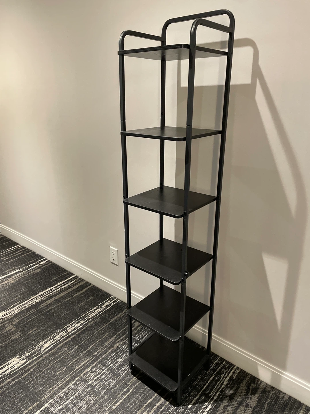 160cm Black 6-Tier Shelf Unit