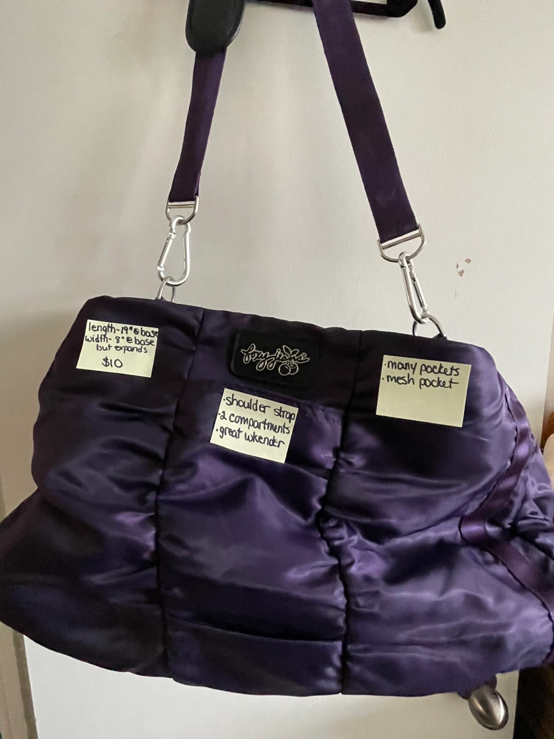 Foxy & Jane Purple Duffle Bag