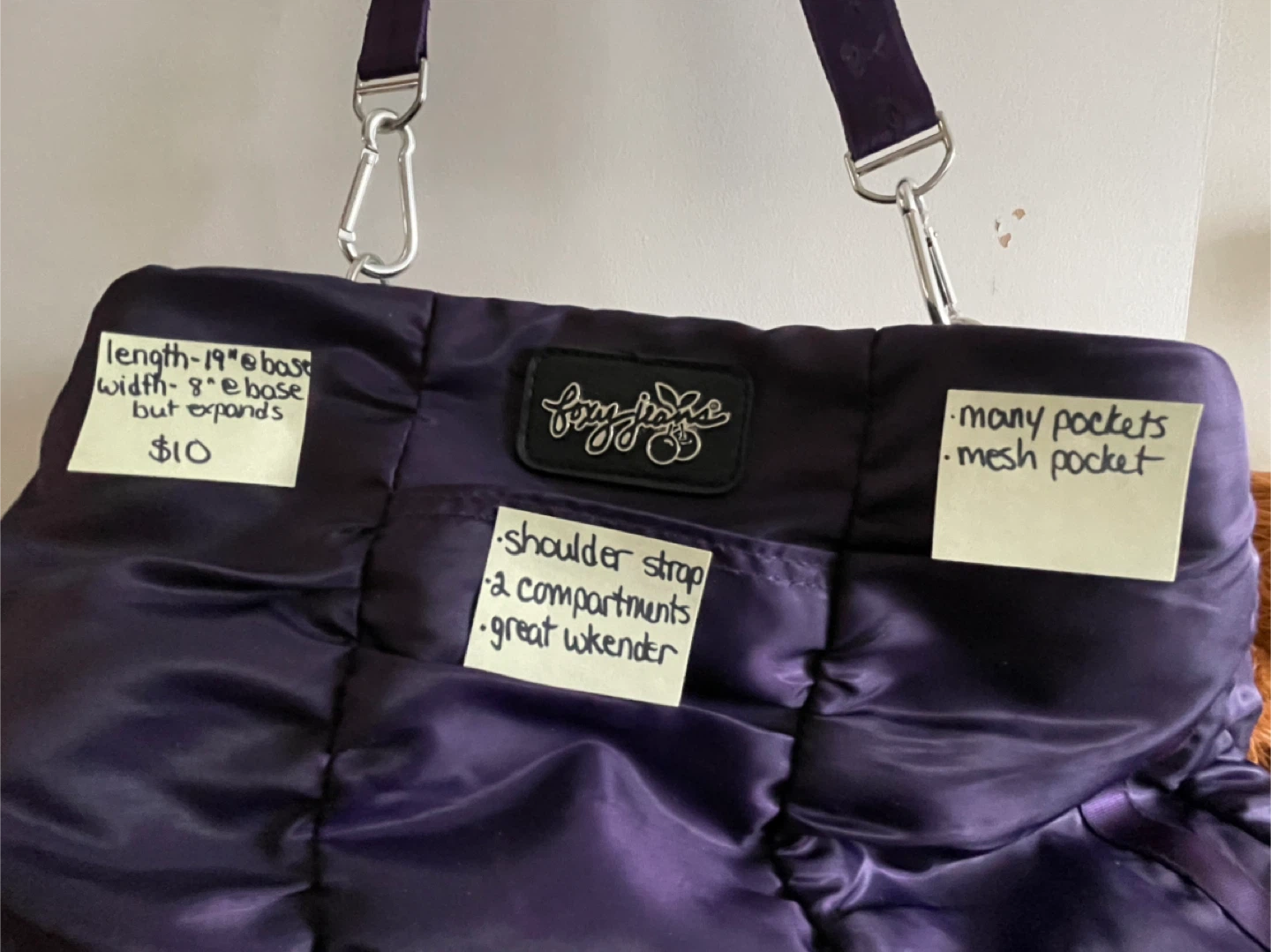 Foxy & Jane Purple Duffle Bag - photo 4