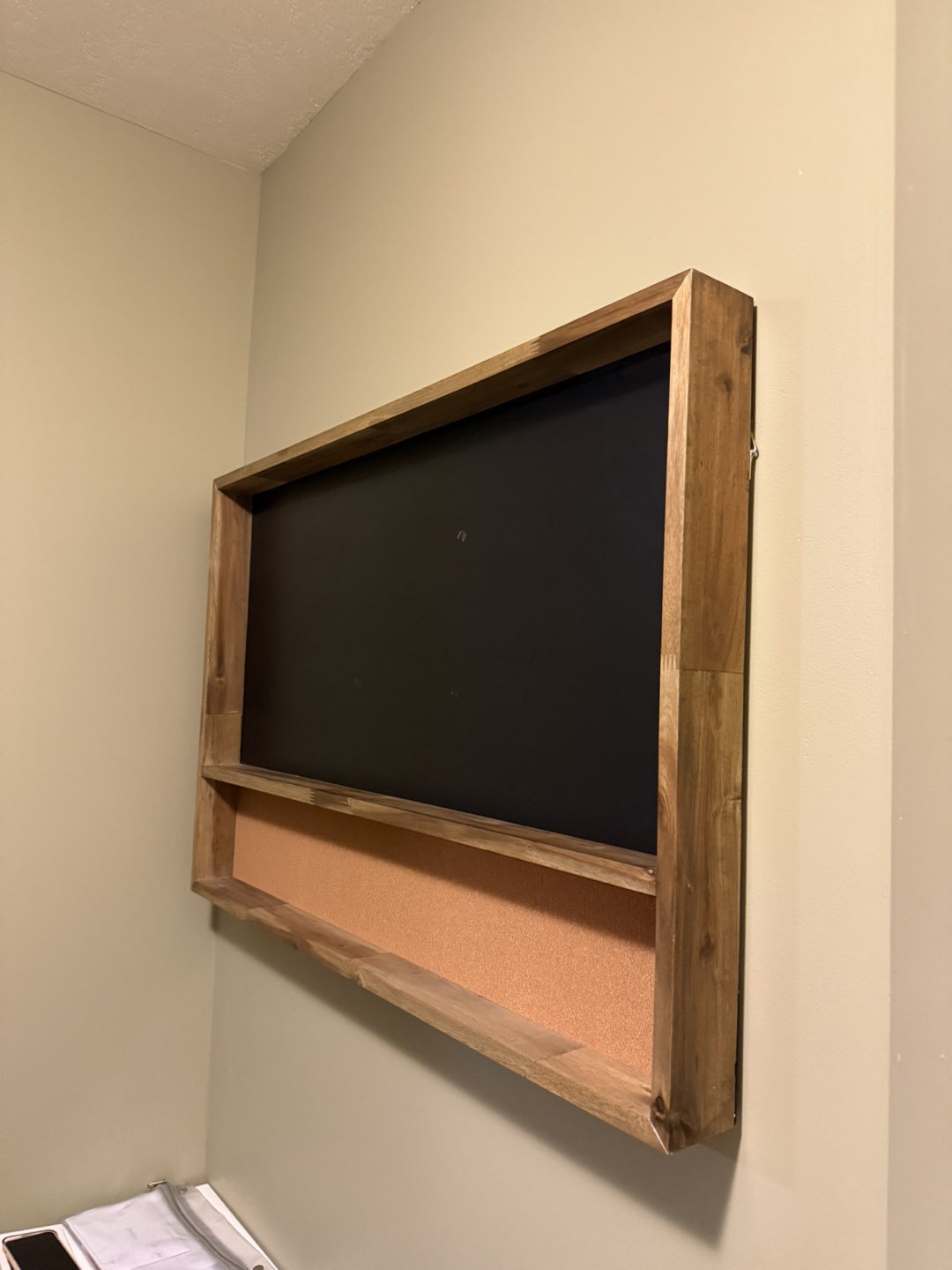 Wooden Framed Chalkboard and Cork Board Organizer - photo 2