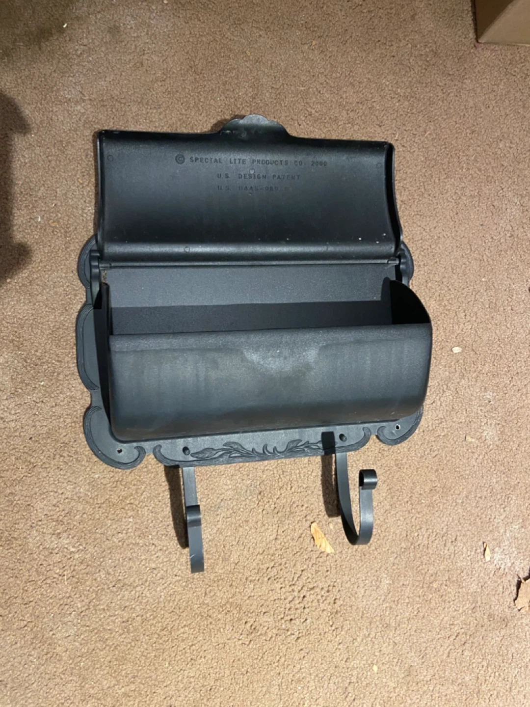 Special Lite Products Black Metal Mailbox with Hooks