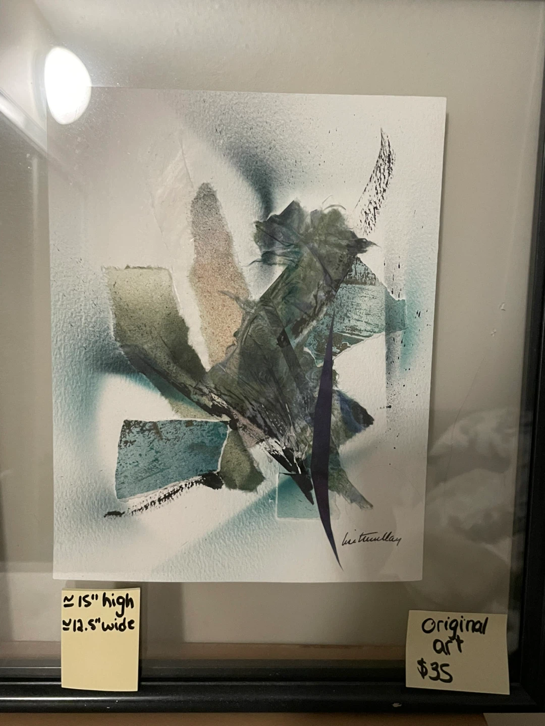 Original Abstract Art Framed Print - photo 3