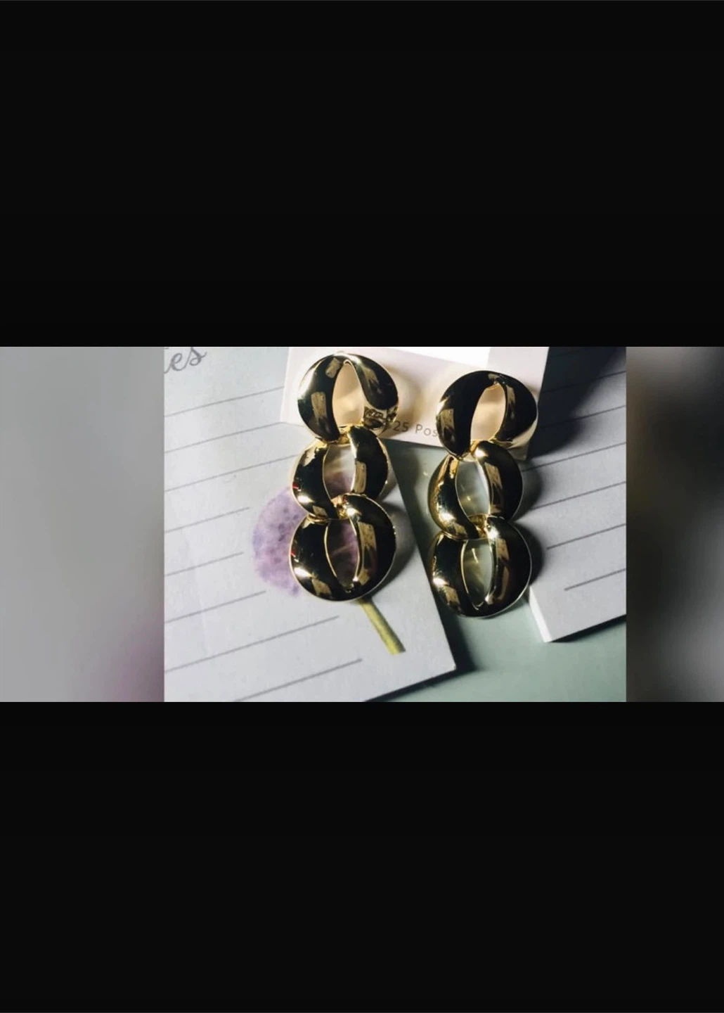 ML&S Gold Tone Chain Link Drop Earrings - photo 2