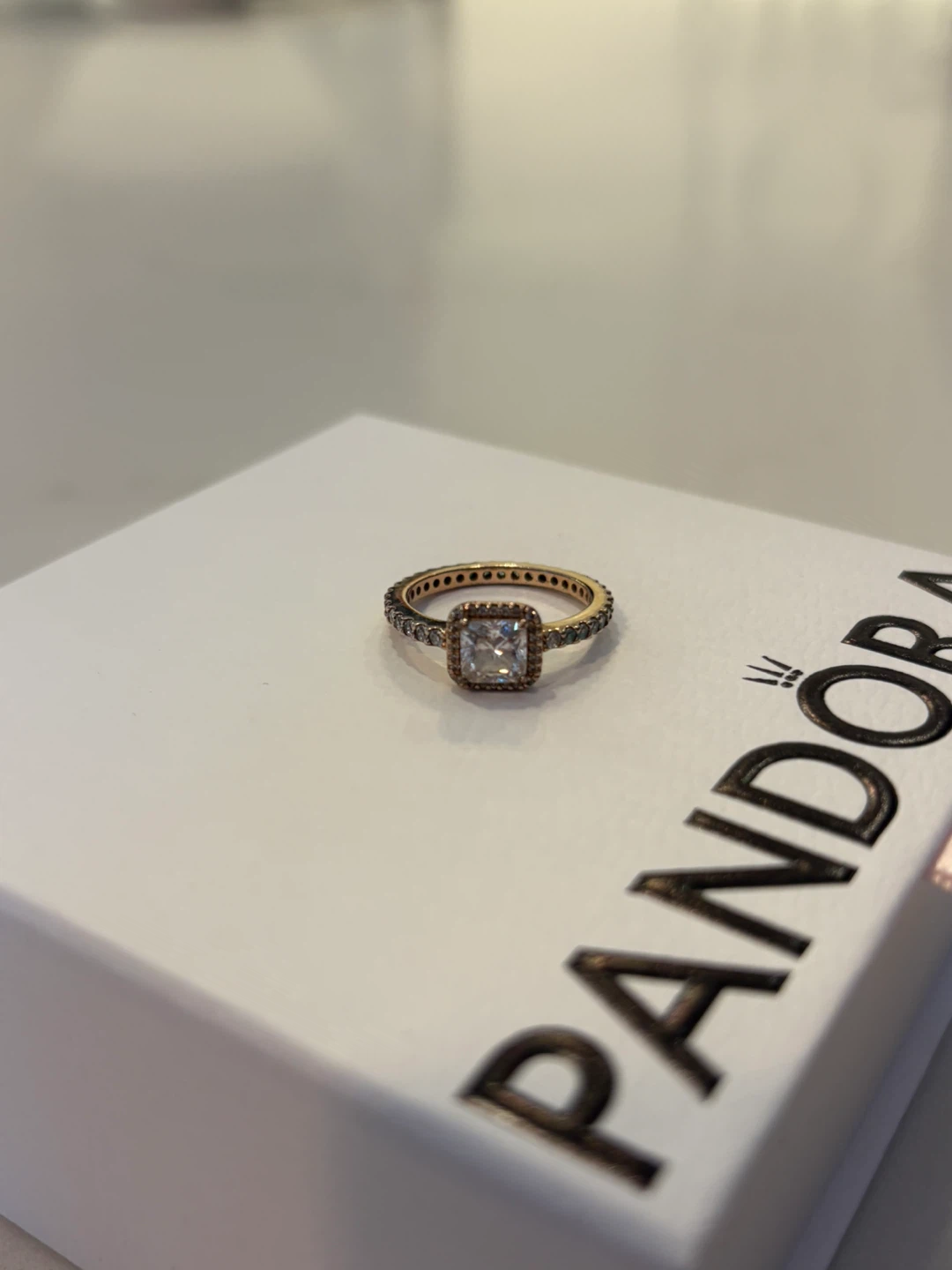 Pandora Rose Gold Princess Cut Ring