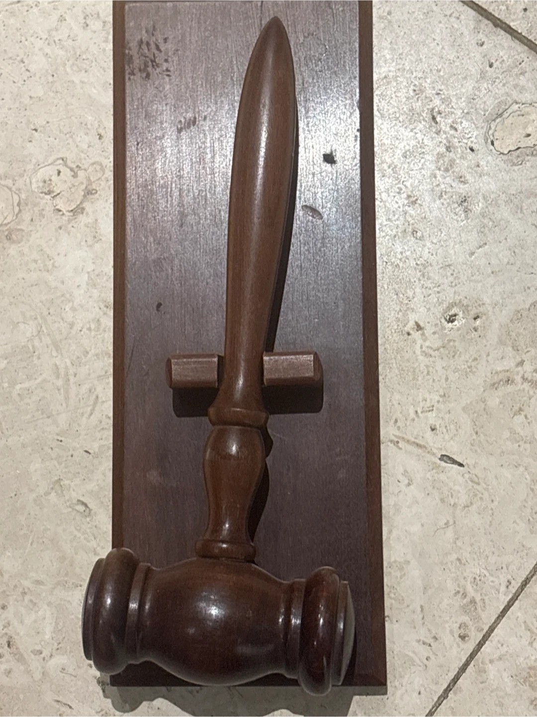 🏆 Wooden Gavel Display Piece