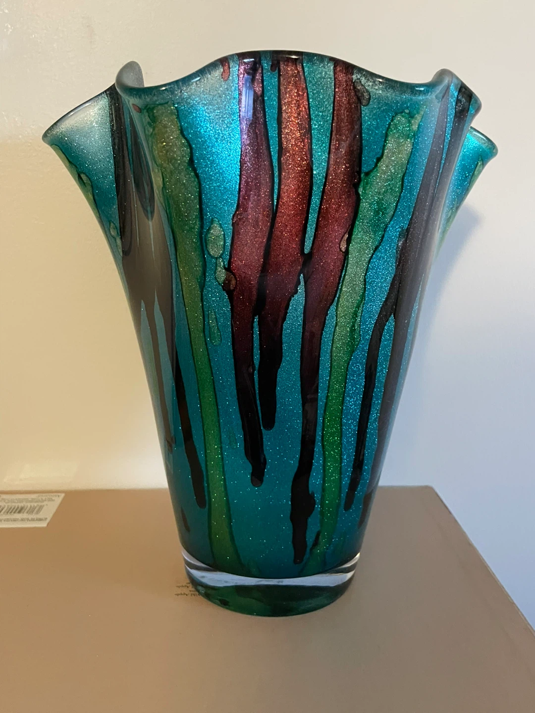 Decorative Glass Vase 10.5" High