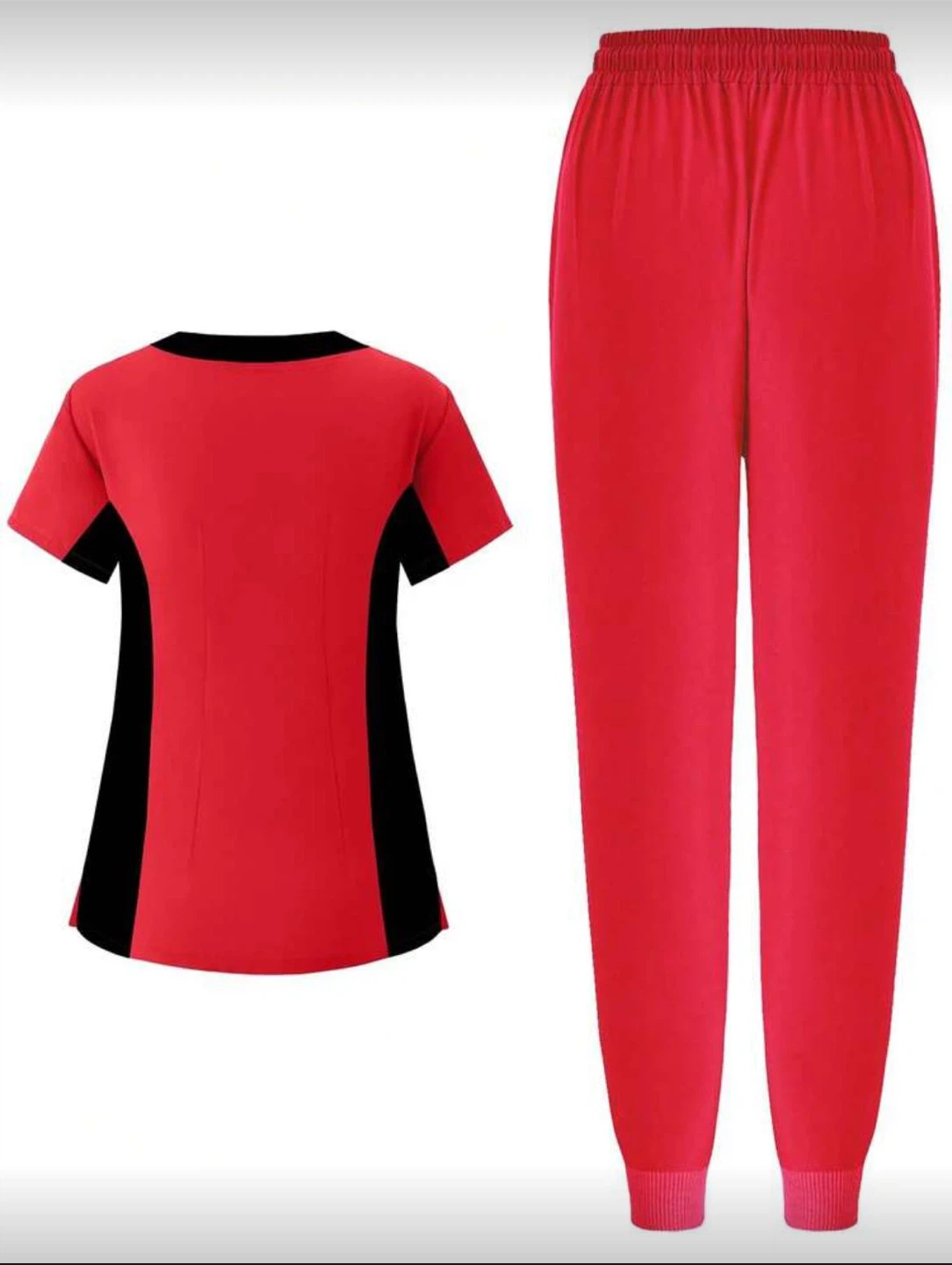 Pink Scrubs Set with Black Accents (L) - photo 2
