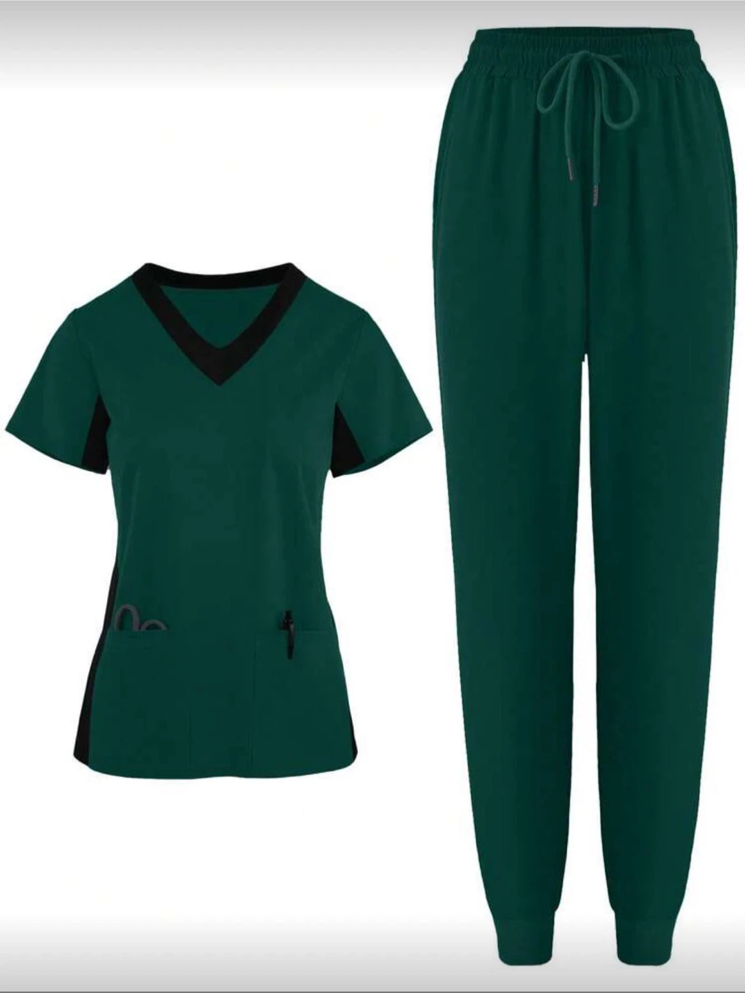 Women's Scrub Set - Dark Green (L)