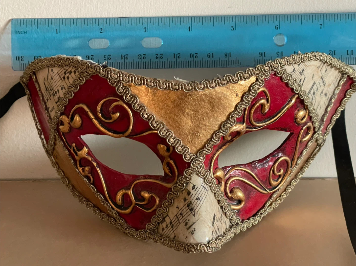 Decorative Masquerade Mask with Sheet Music Design from Italy - photo 2