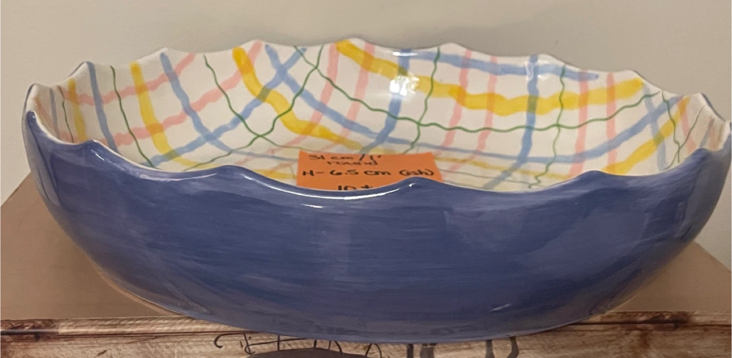 Large Plaid Serving Bowl - photo 2