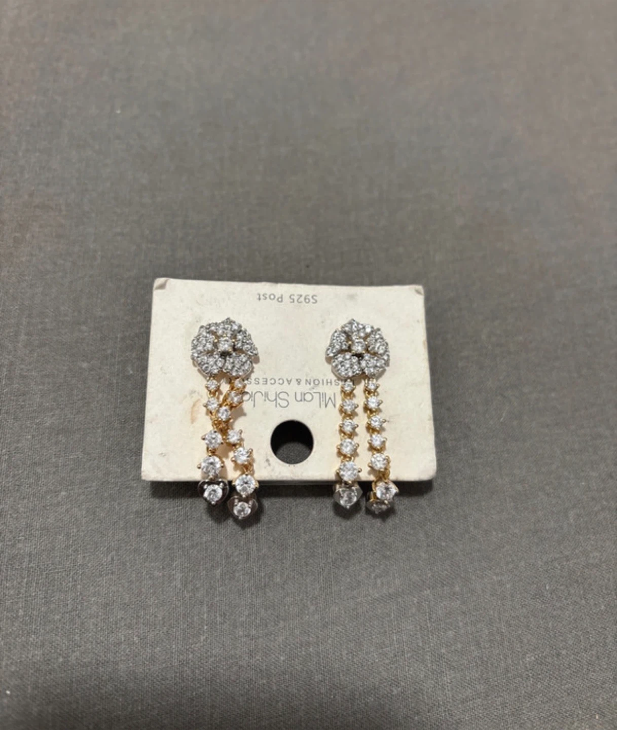 Sparkly Drop Earrings with S925 Post - photo 2