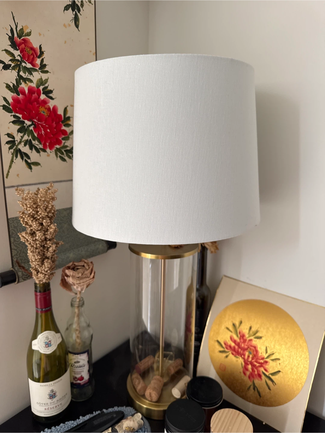 Modern Table Lamp with White Drum Shade