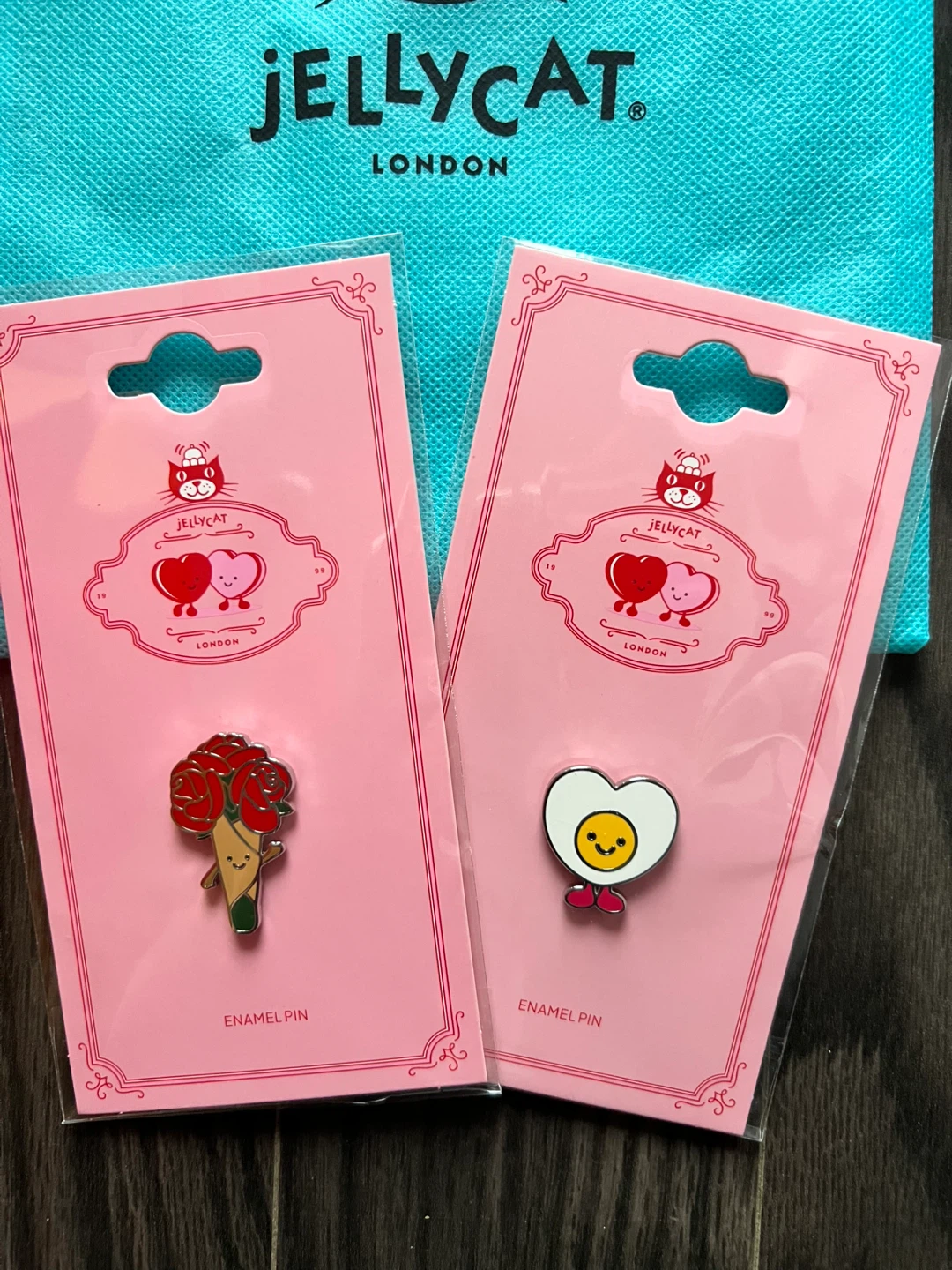 Jellycat Enamel Pins - Rose Bouquet & Fried Egg