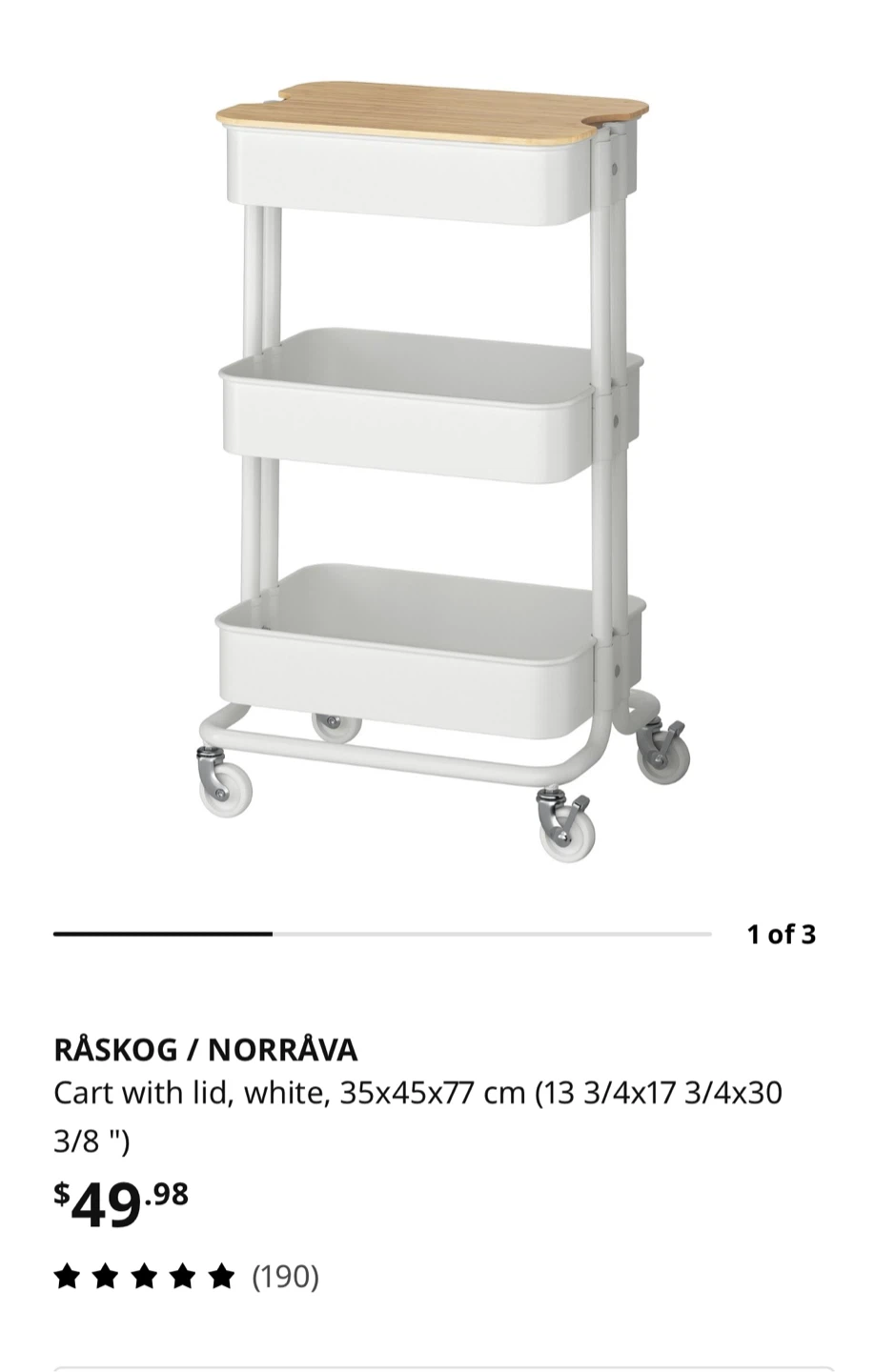 IKEA - RÅSKOG Cart with lid