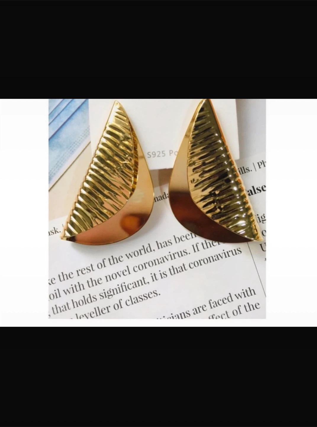 Gold Tone Geometric Earrings