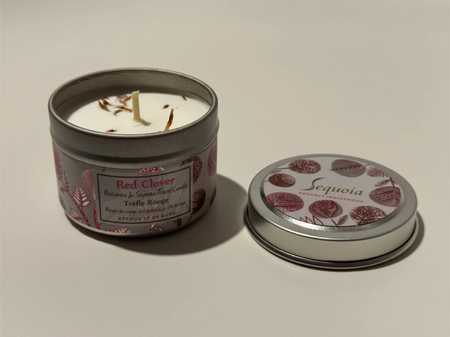 Sequoia Red Clover Beeswax & Soywax Travel Candle