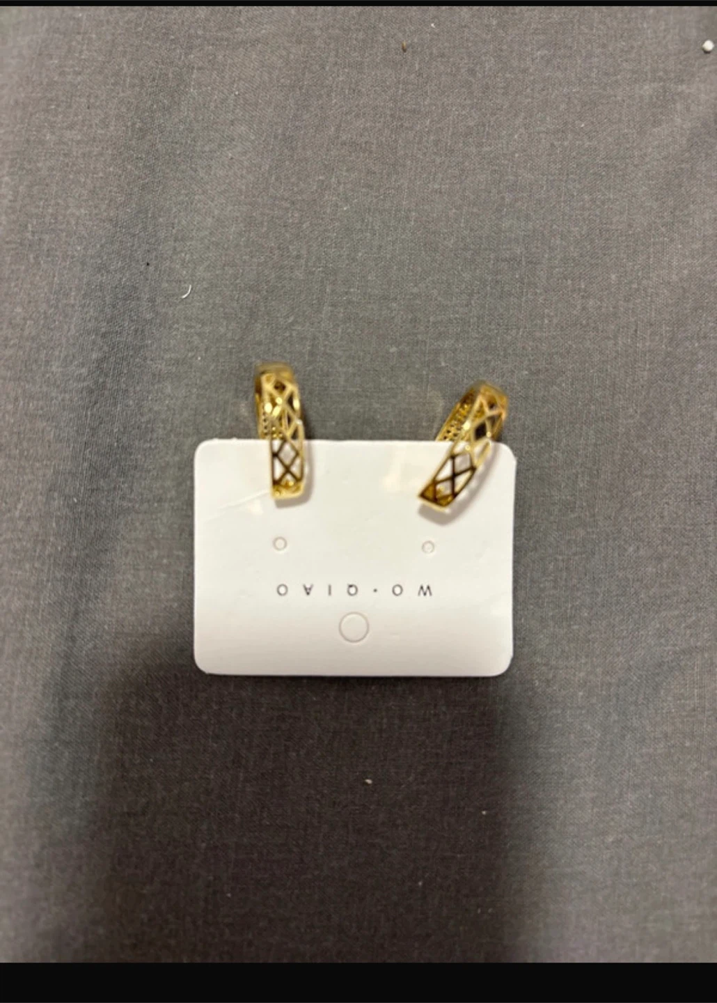 Gold Hoop Earrings with Sparkle Detail - photo 2