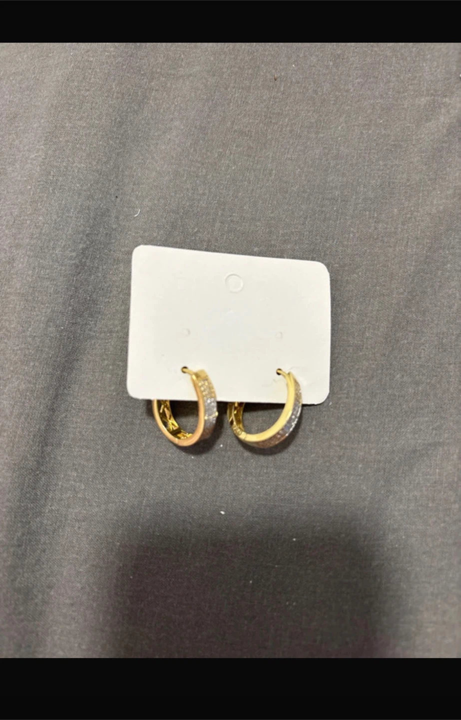 Gold Hoop Earrings with Sparkle Detail