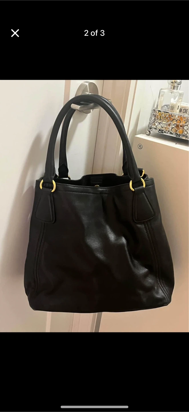 Prada Sacca 2 Manici Nero Leather Tote Bag - photo 2