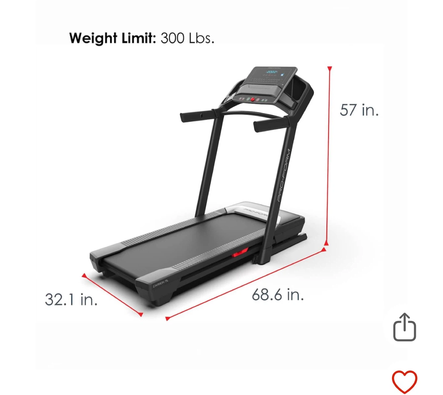 Pro-Form Carbon TL Treadmill - photo 2