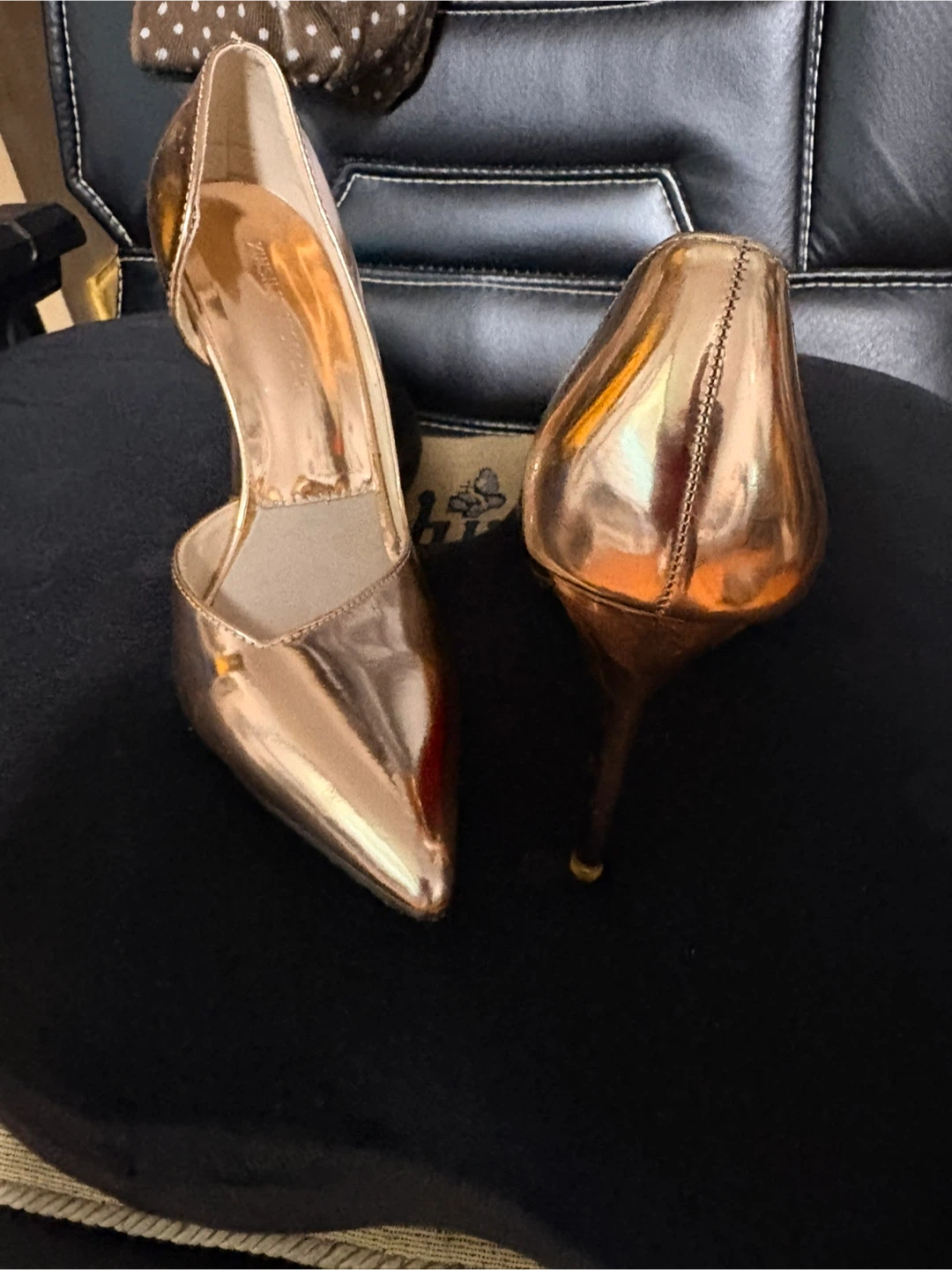 Rose Gold Pointed Toe Stiletto Heels - photo 2