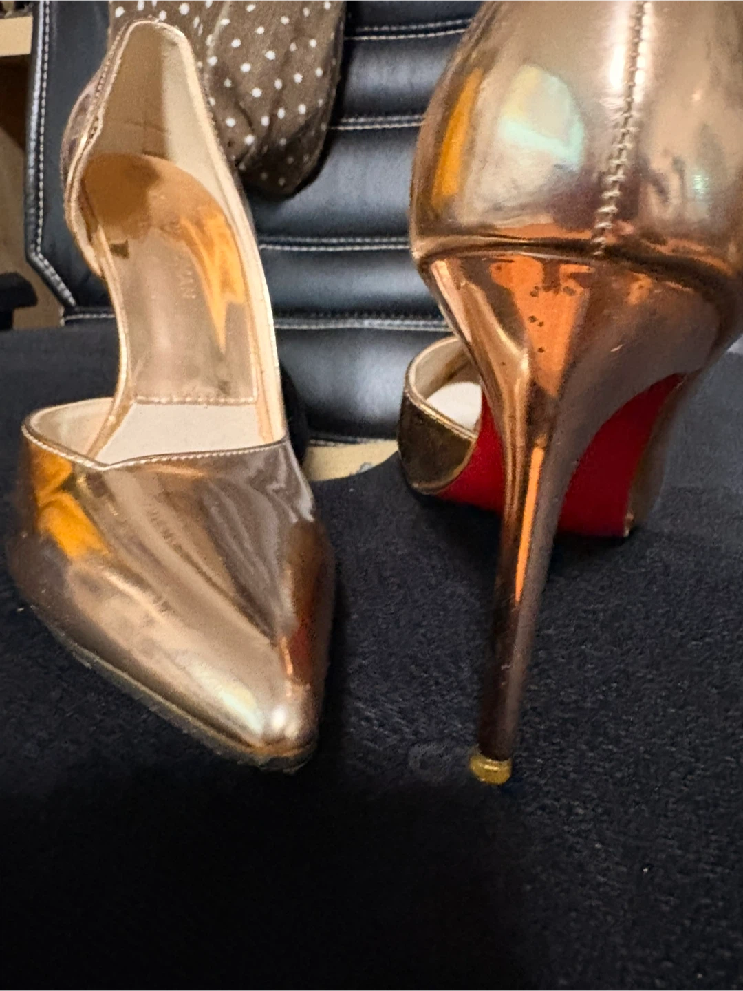 Rose Gold Pointed Toe Stiletto Heels - photo 3
