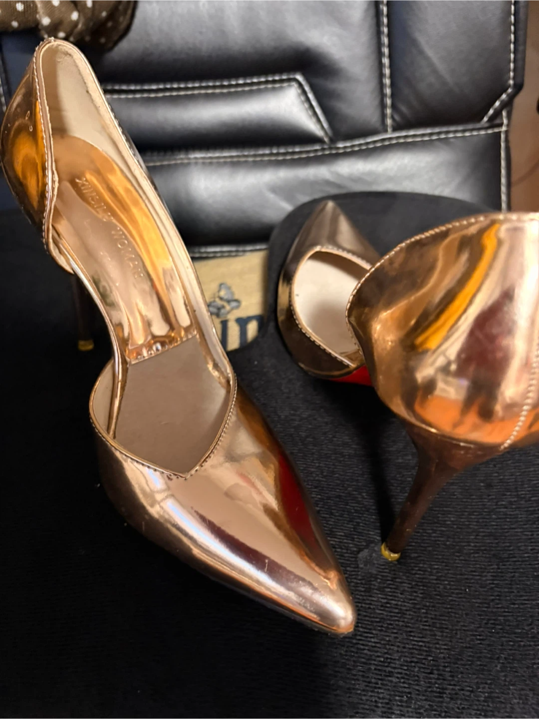 Rose Gold Pointed Toe Stiletto Heels - photo 4