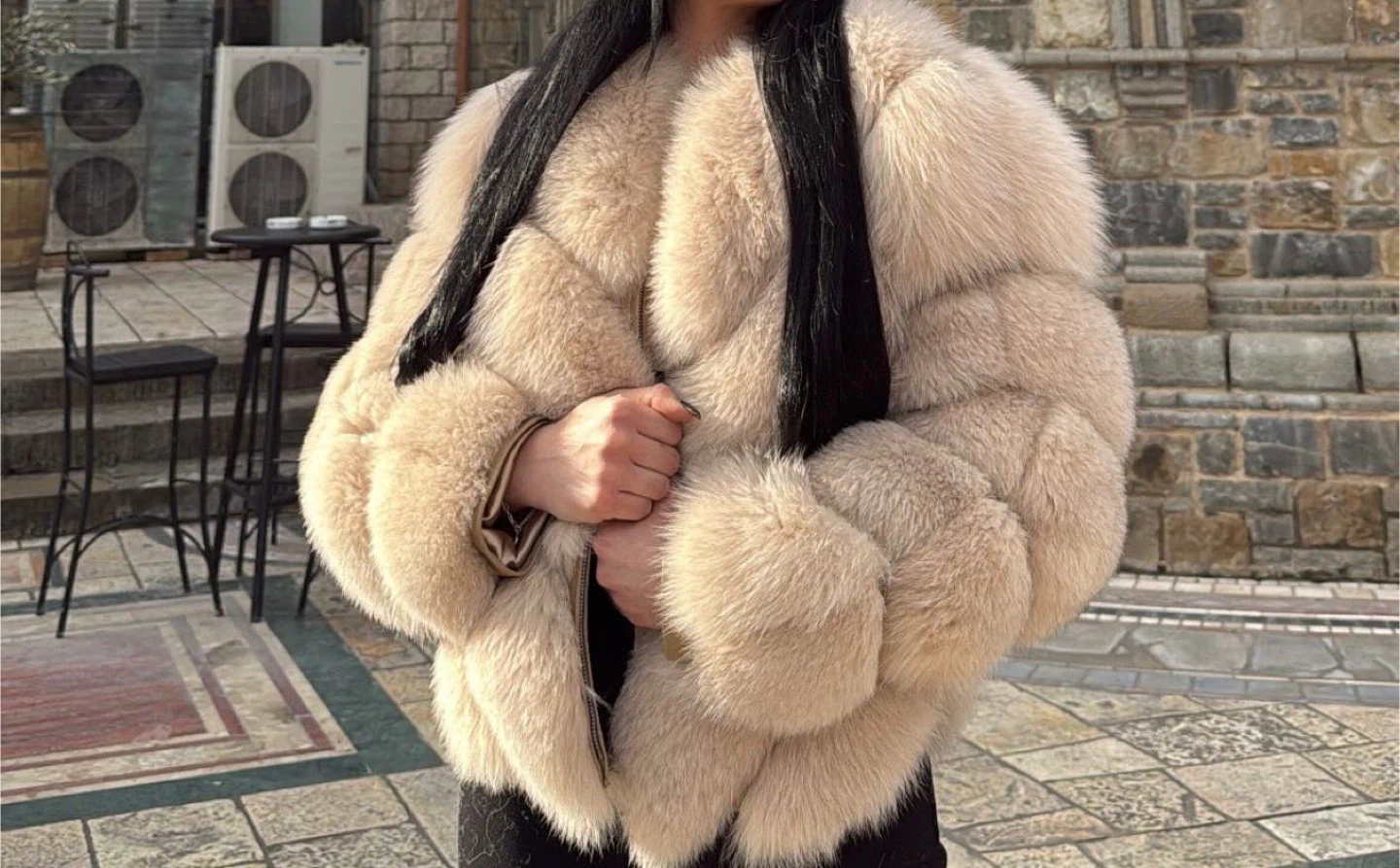 Cream Faux Fur Jacket - photo 2