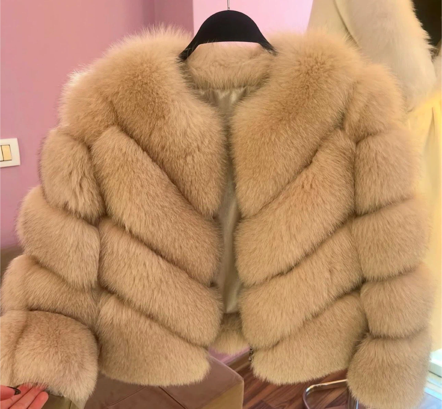 Cream Faux Fur Jacket