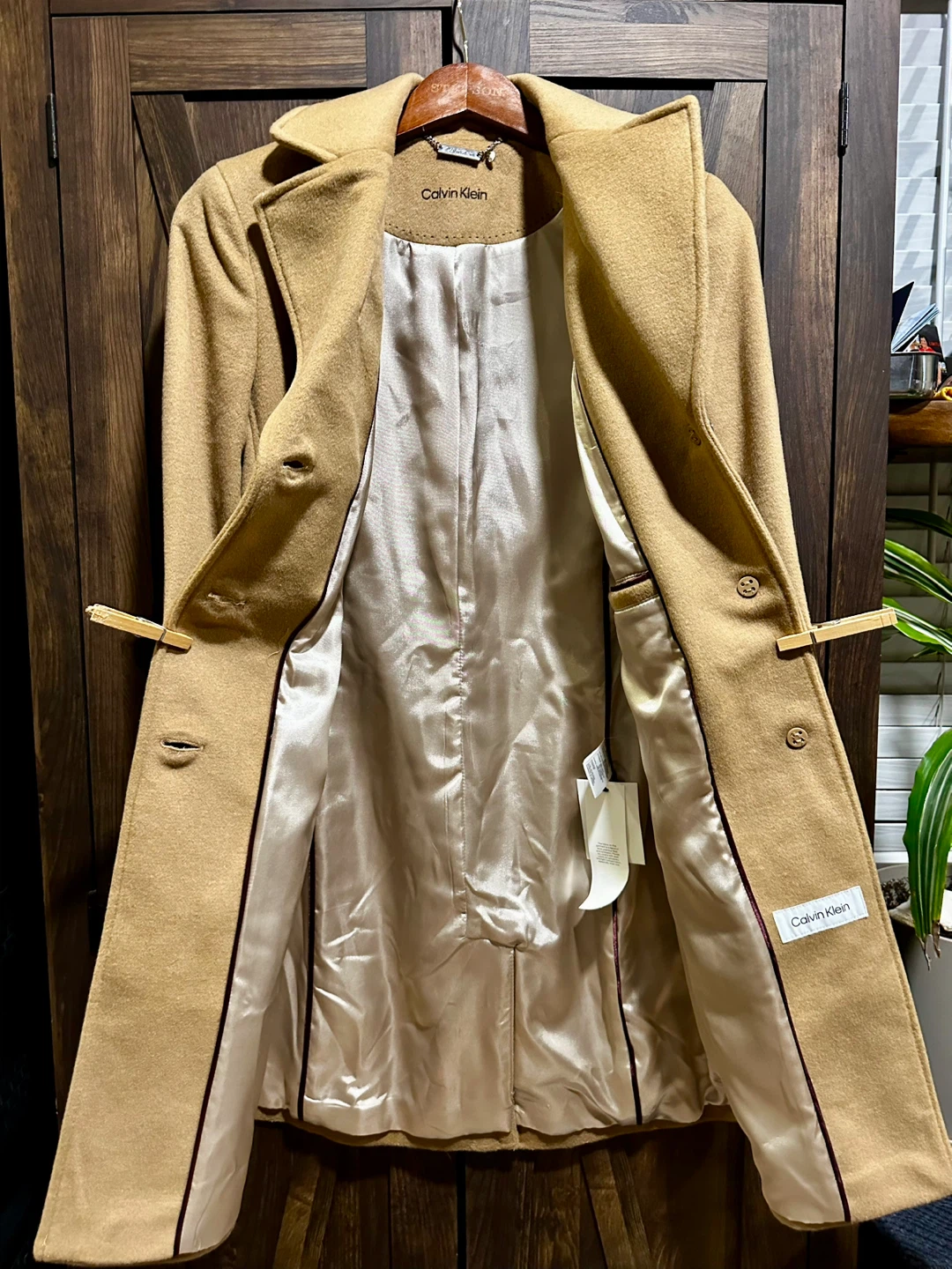 Calvin Klein Women's Camel Wool Blend Coat, Size 2 🏆 - photo 4