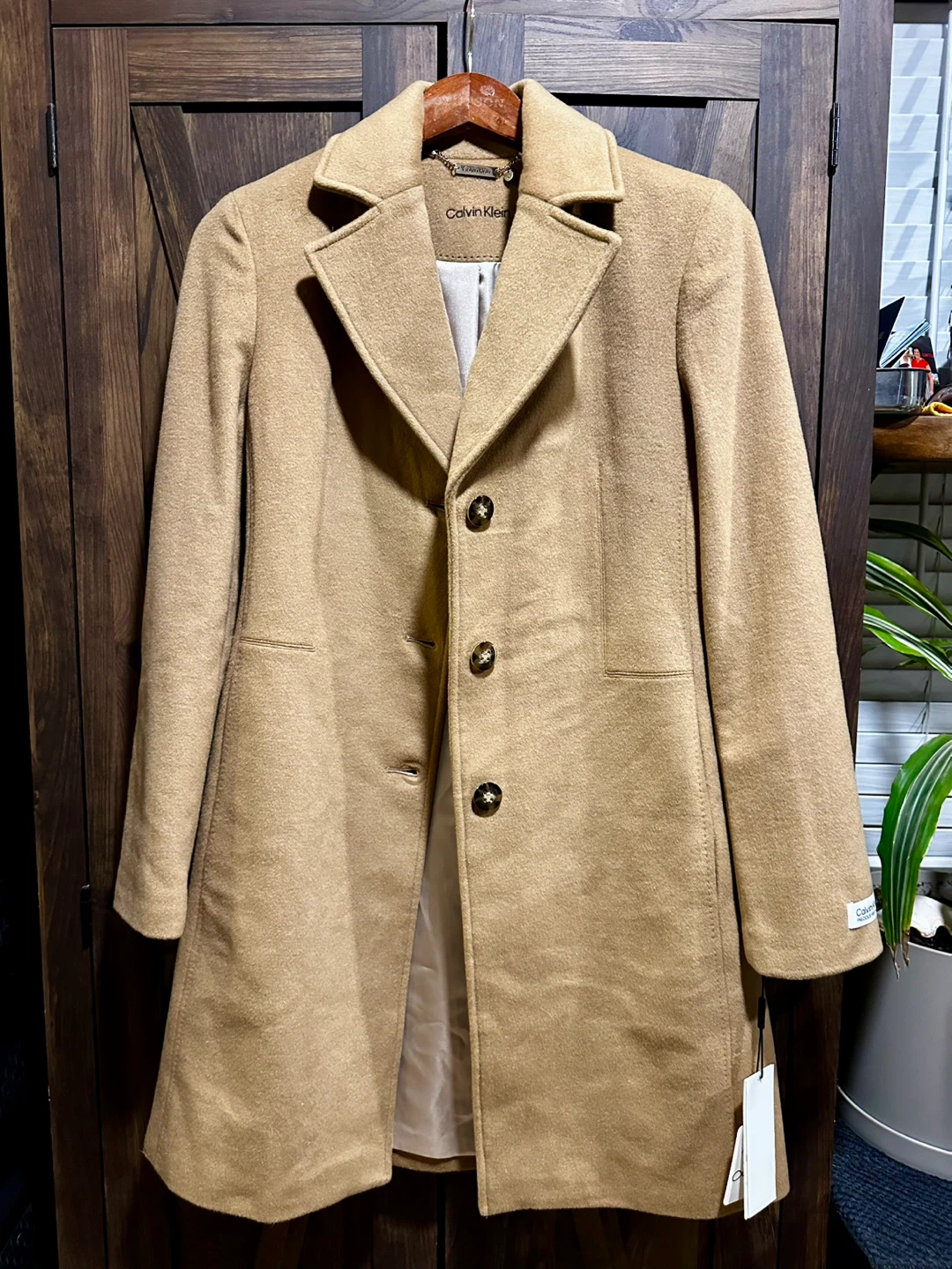 Calvin Klein Women's Camel Wool Blend Coat, Size 2 🏆 - photo 3