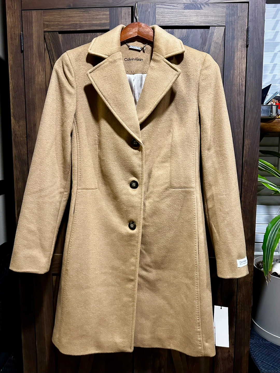 Calvin Klein Women's Camel Wool Blend Coat, Size 2 🏆
