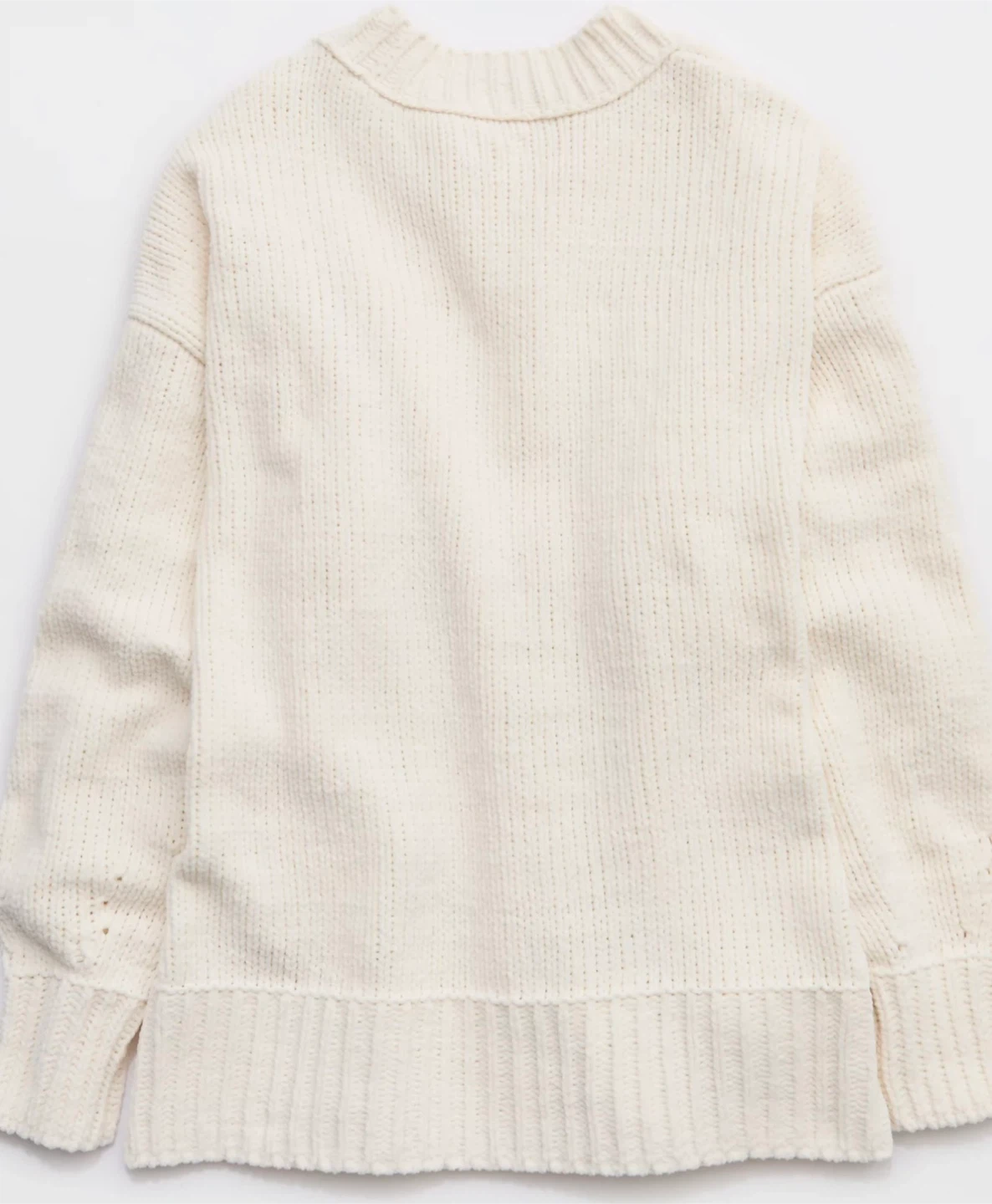 Aerie Like Candy Oversized Crew Neck Sweater Natural Size XXS 🏆 - photo 3