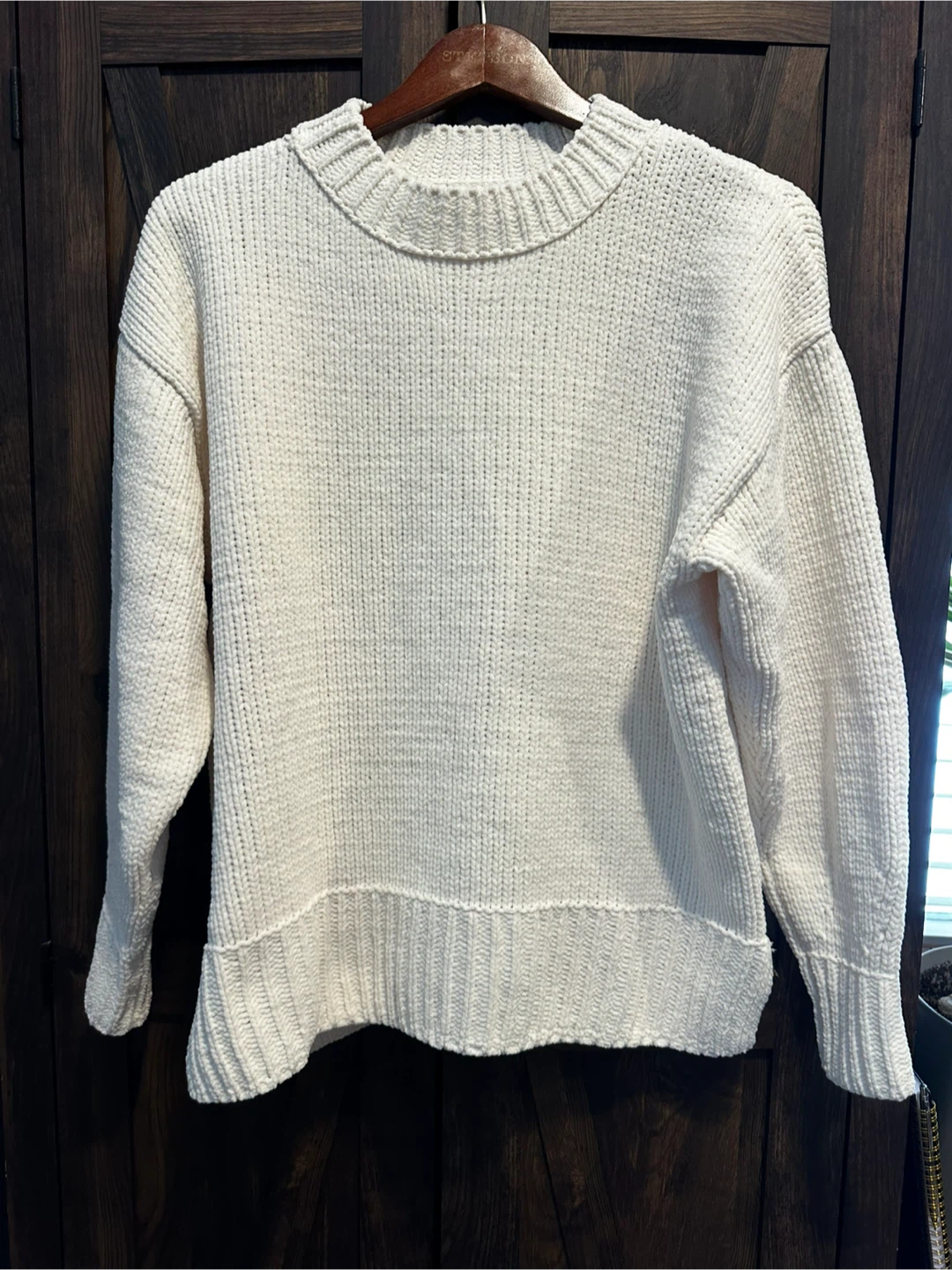 Aerie Like Candy Oversized Crew Neck Sweater Natural Size XXS 🏆 - photo 5