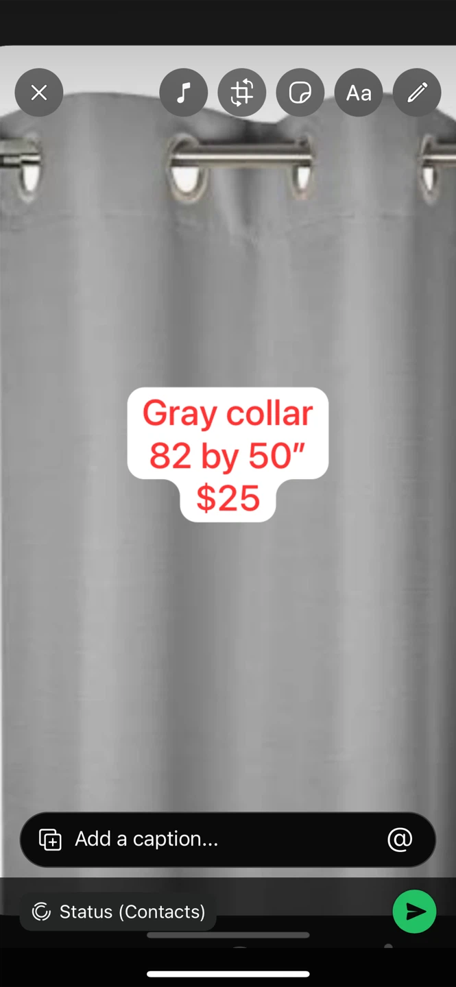 Gray Grommet Curtains - 82" x 50"