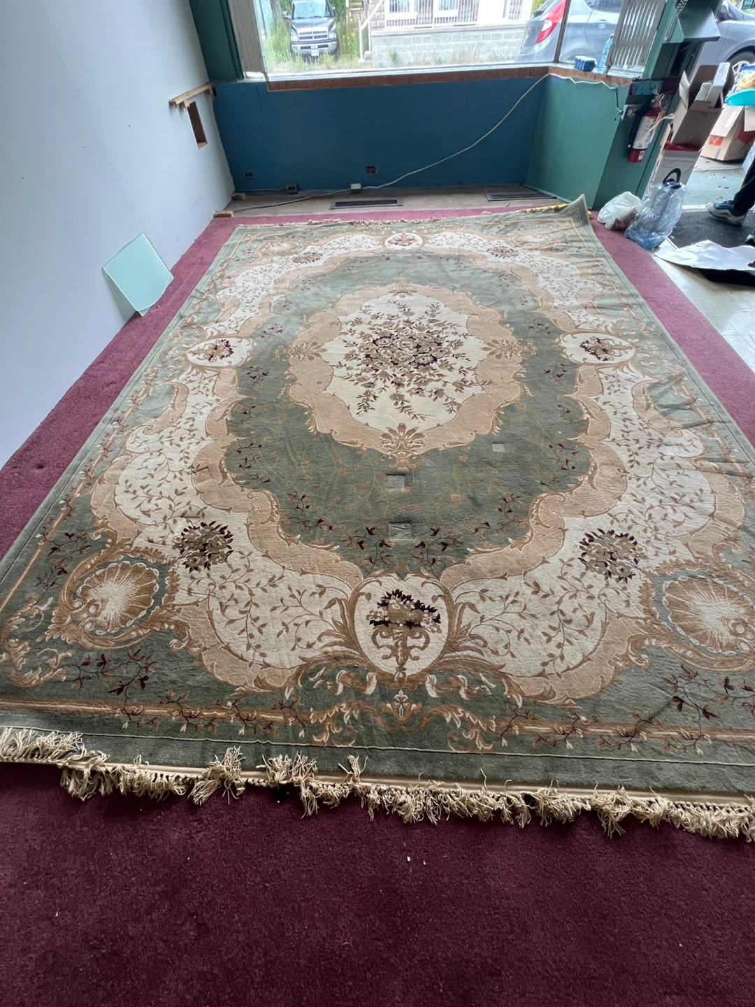 Large Area Rug - Green & Beige - 300x400 cm