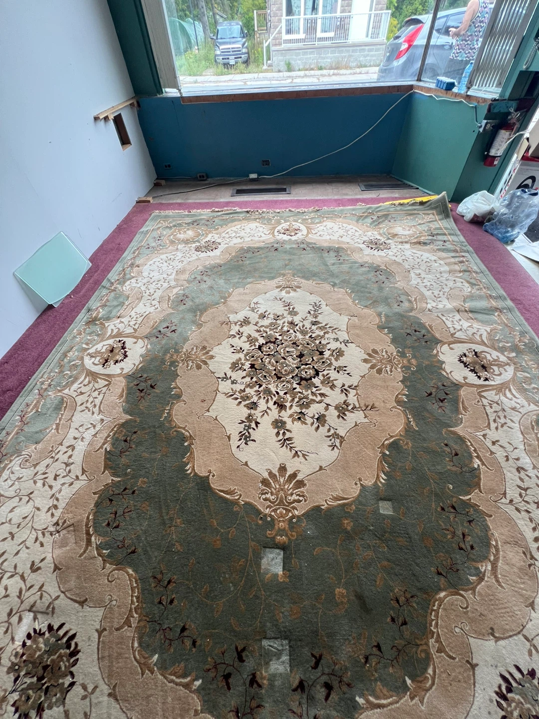 Large Area Rug - Green & Beige - 300x400 cm - photo 2