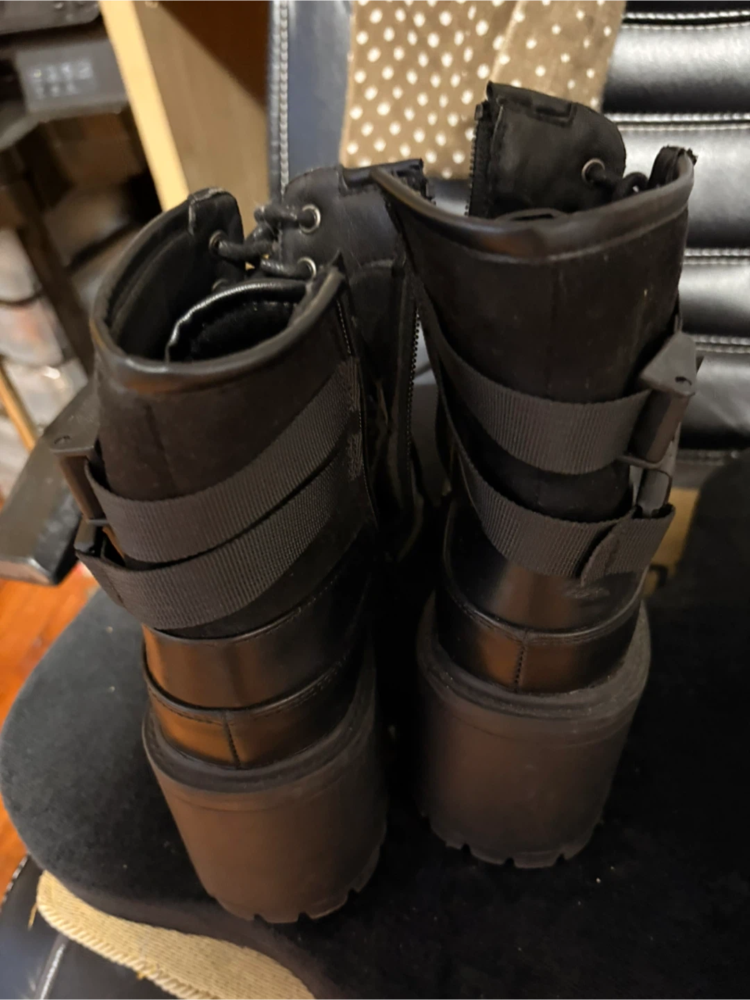 Black Platform Combat Boots - photo 2