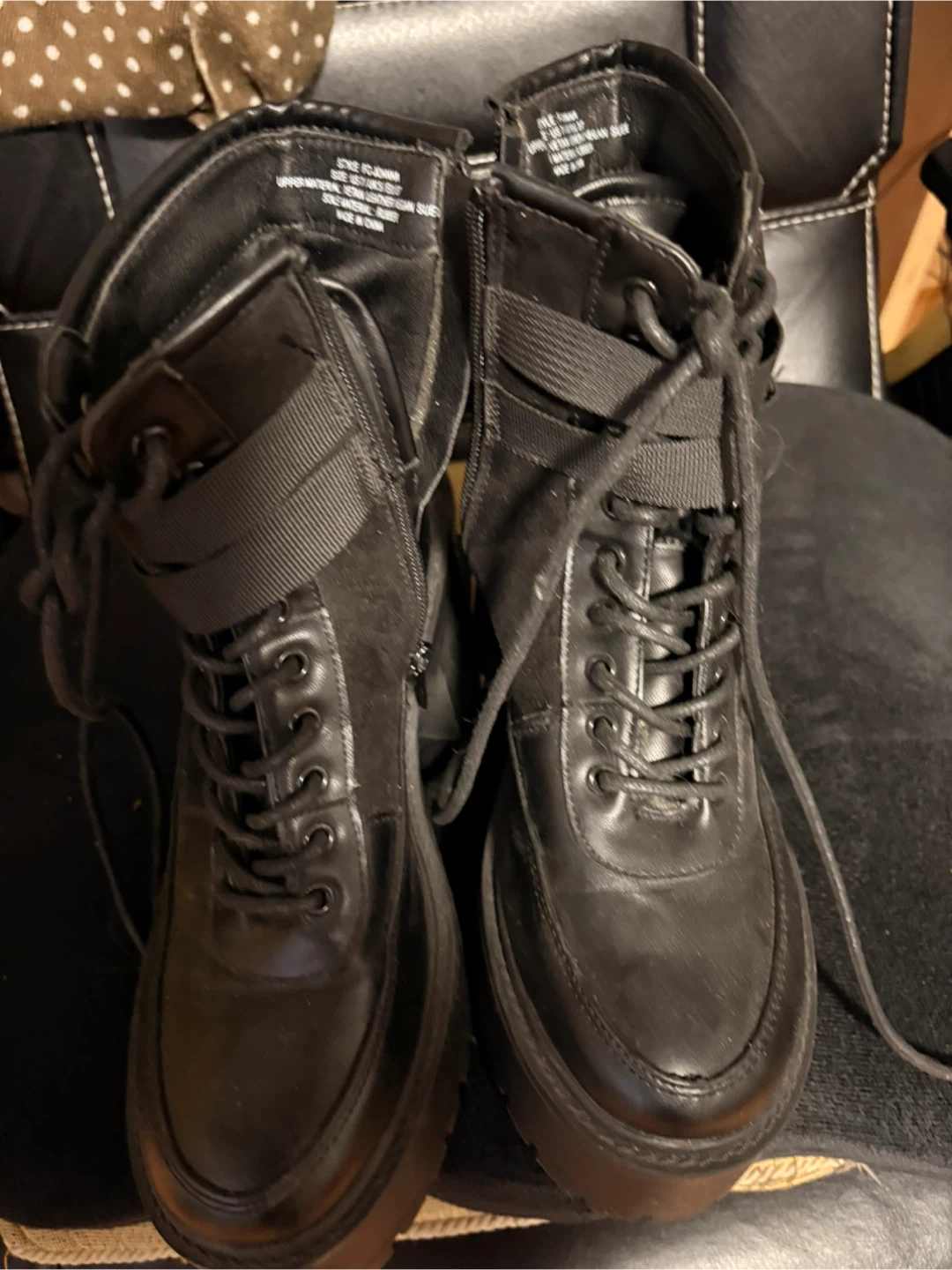 Black Platform Combat Boots - photo 3